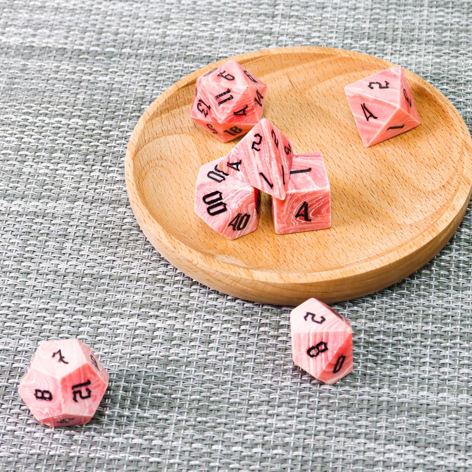 Wholesale DND Stone Dice Set Man-made Red Turquoise Dice For Dungeons And Dragons RPG