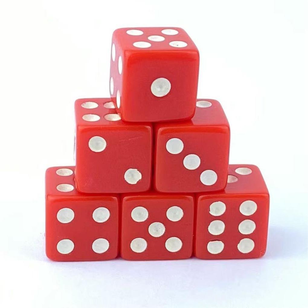 Bulk D6 16 mm Ordinary Point Casino Dice Multicolor Logo Transparent Polyhedral Dice Acrylic Resin Blank Custom Dice