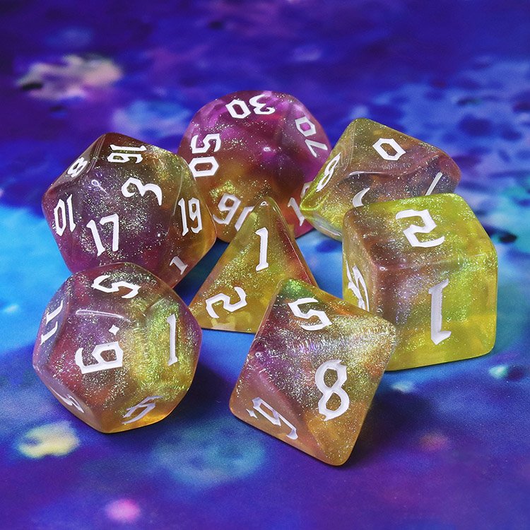 HD Purple Color Translucent Glitter Wholesale Custom Dice for dungeons and dragons, role playing games