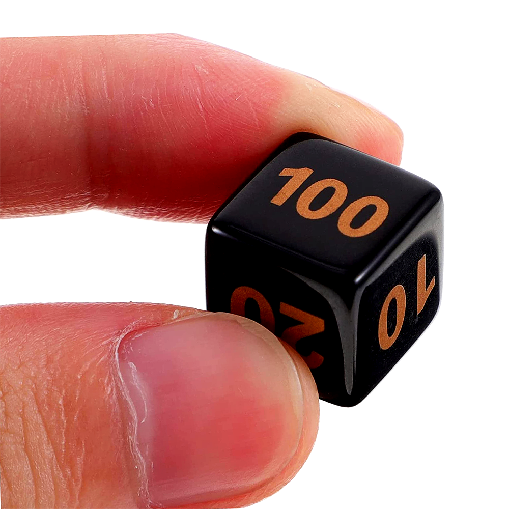 D6 Acrylic Dice 14mm Right Angle Number Black Solid Color Dice Game Board Game Custom Dice