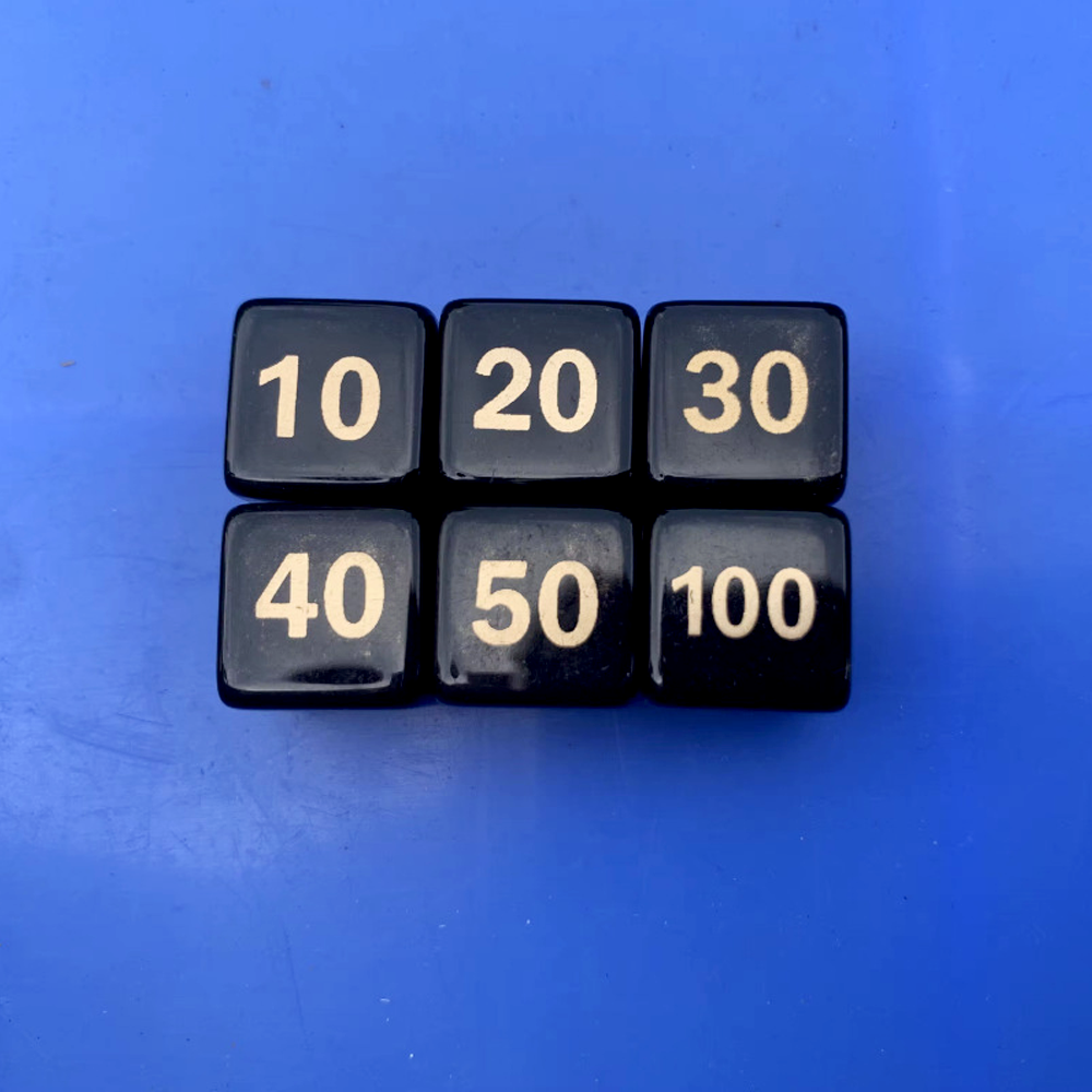 D6 Acrylic Dice 14mm Right Angle Number Black Solid Color Dice Game Board Game Custom Dice
