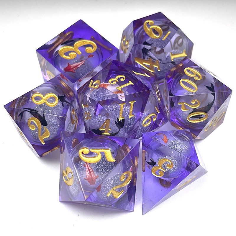 New hot-selling liquid core Quicksand Dice Resin polyhedron set board role-playing dragon and dungeon game dice