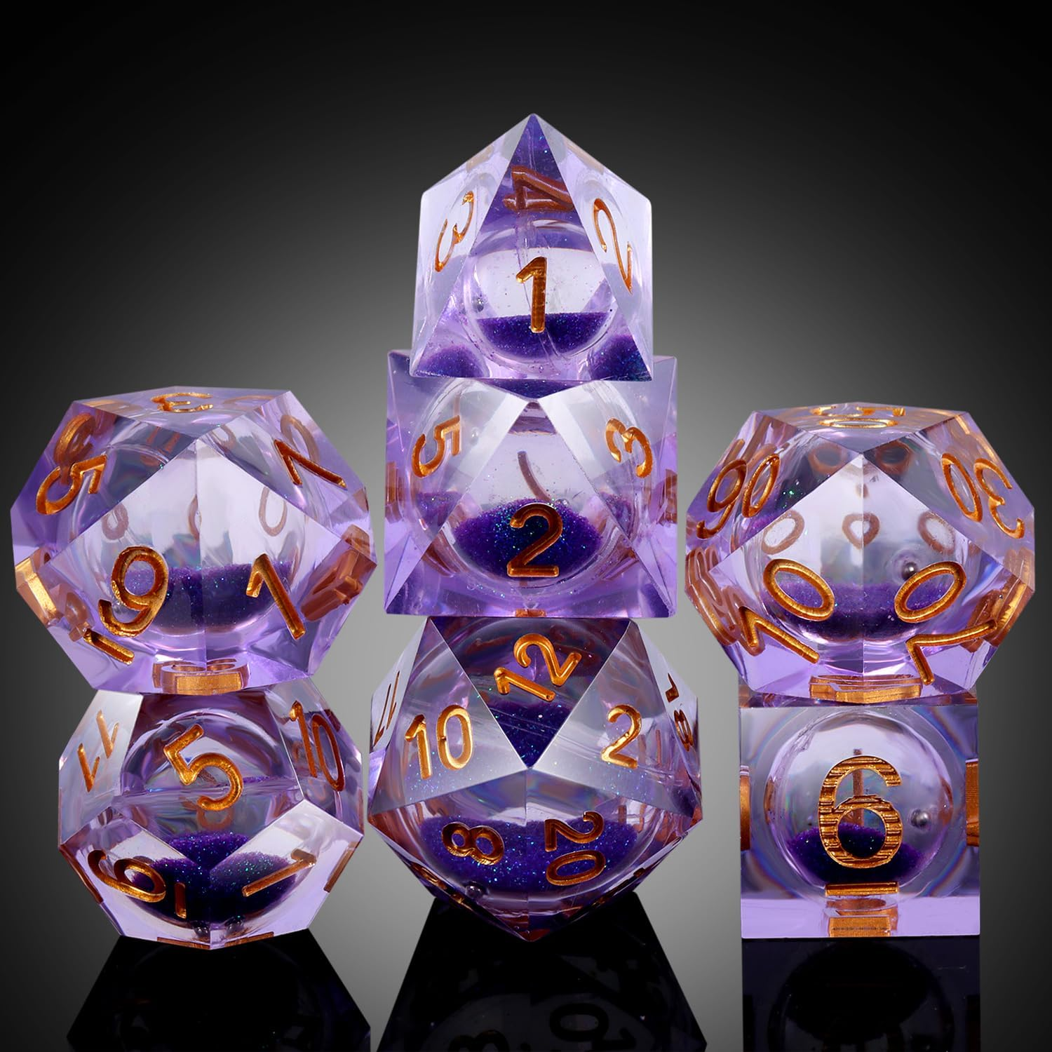 New hot-selling liquid core Quicksand Dice Resin polyhedron set board role-playing dragon and dungeon game dice