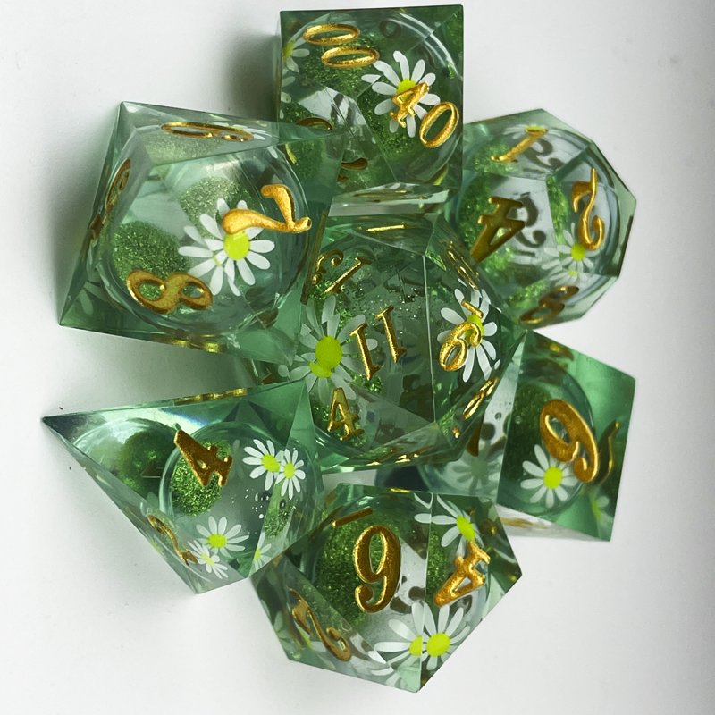 New hot-selling liquid core Quicksand Dice Resin polyhedron set board role-playing dragon and dungeon game dice