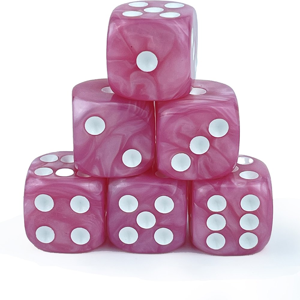 Wholesale 16mm High Quality D6 Acrylic Dice Colorful Pearl Dice Rounded Corners Dice Game