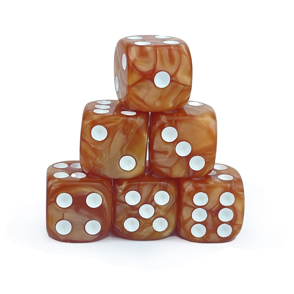 Wholesale 16mm High Quality D6 Acrylic Dice Colorful Pearl Dice Rounded Corners Dice Game
