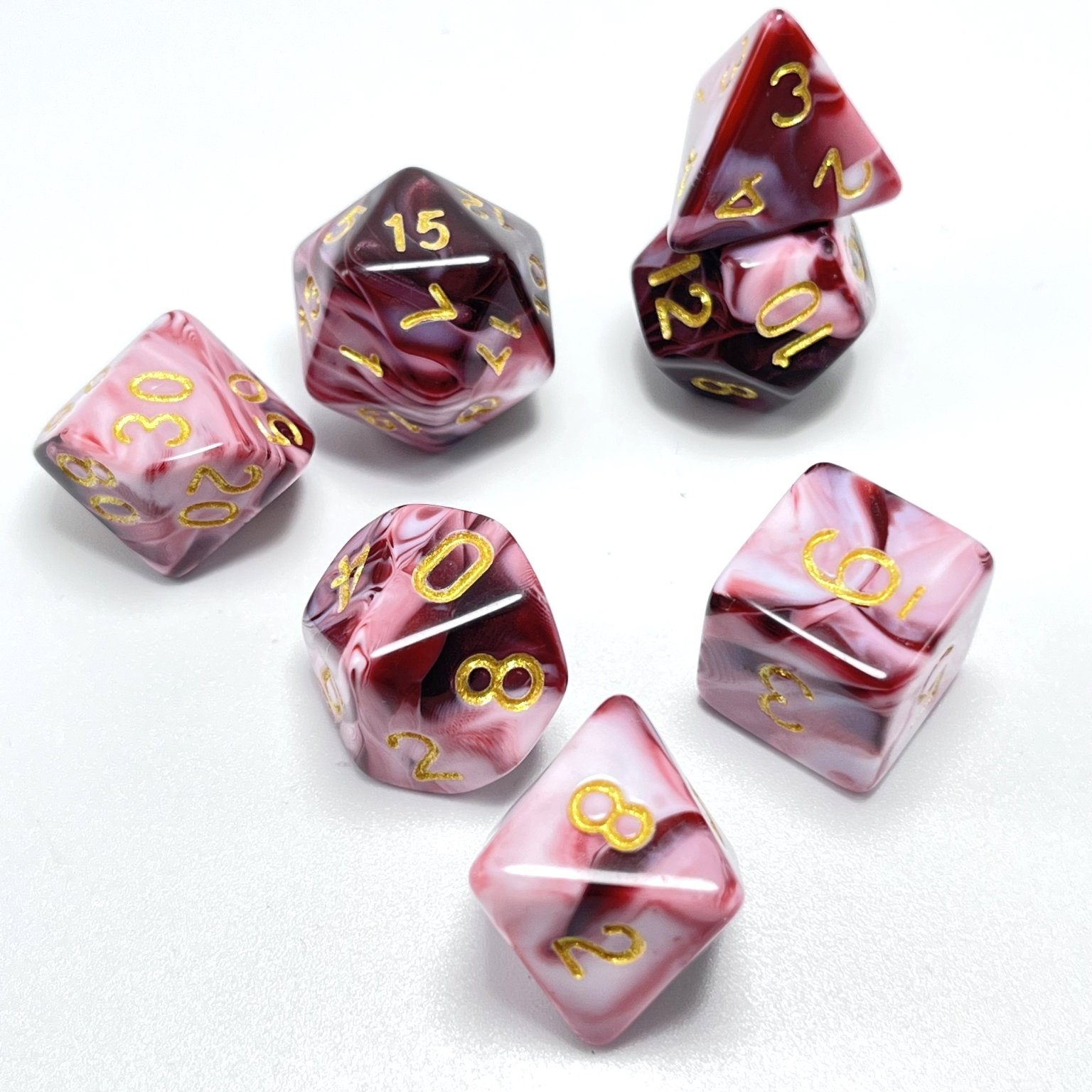 Rpg Custom acrylic polyhedral marble 16mm dice set