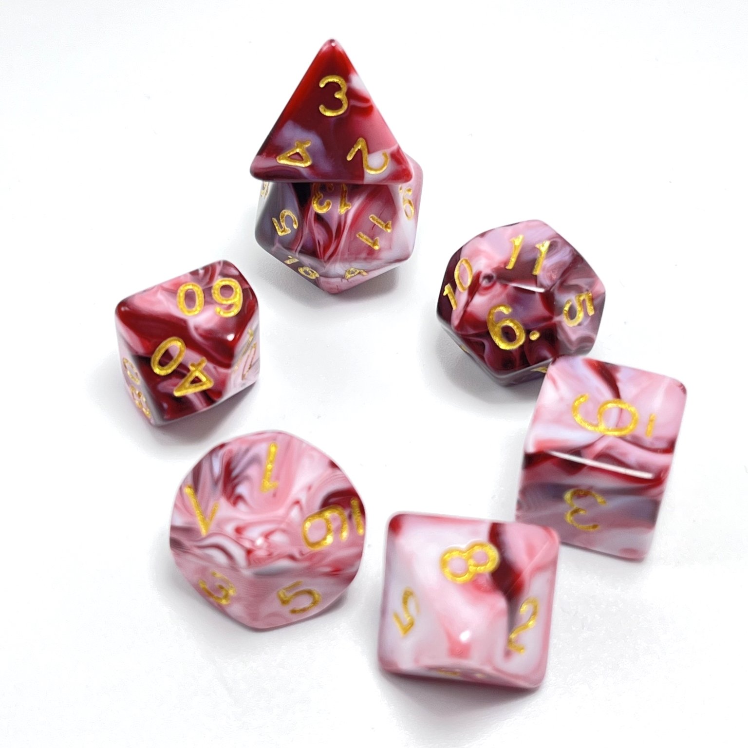 Rpg Custom acrylic polyhedral marble 16mm dice set