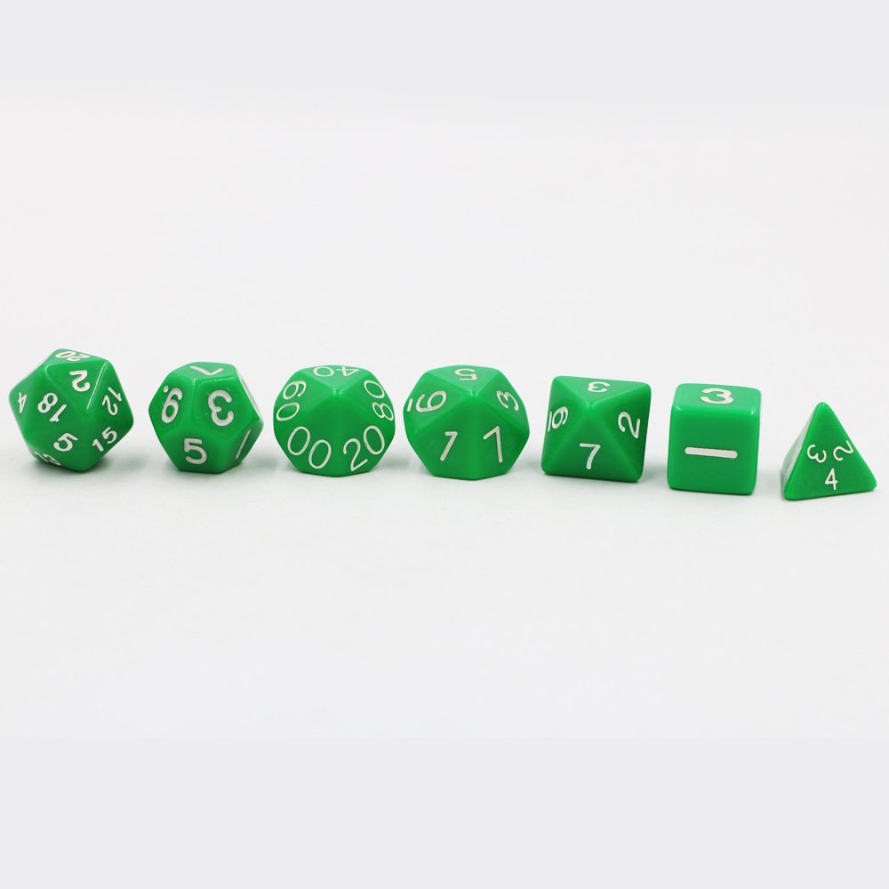 green custom 20mm DND dice game Multi-Colored Dice Set For Dnd And Other Role-Playing Games