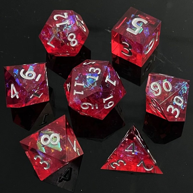 7PCS DND Dice Dungeons and Dragons Dice Blue sharp dice Set