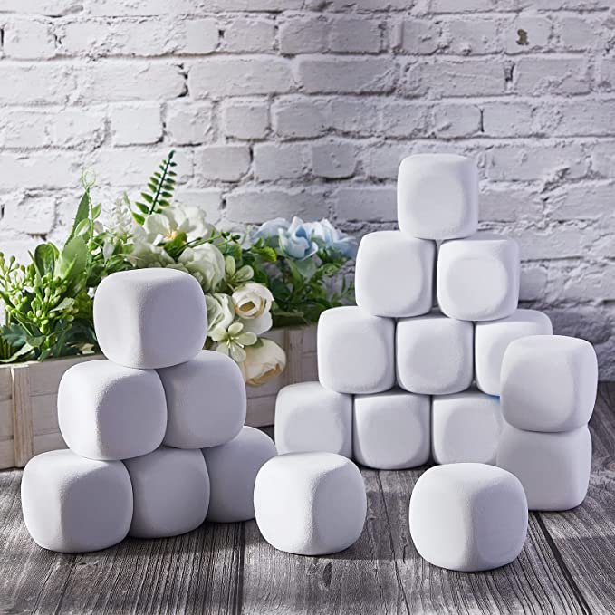White Blank Dice Eva Foam Dice Foam toy Blocks for Crafts Building Foam Cubes for Crafting Game