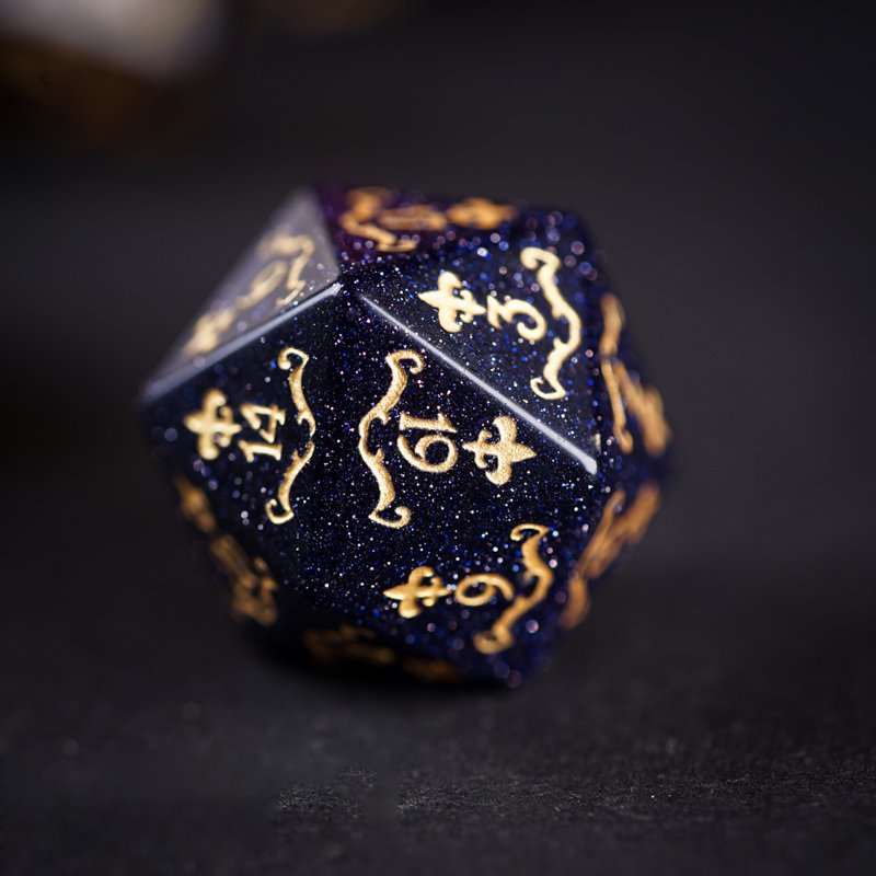 Custom Dicing 20mm D20 Bulk Stone & Resin Black Dice Game Wholesale Metal & Plastic Gemstone Polyhedral Dnd Dice Set Rpg Dice