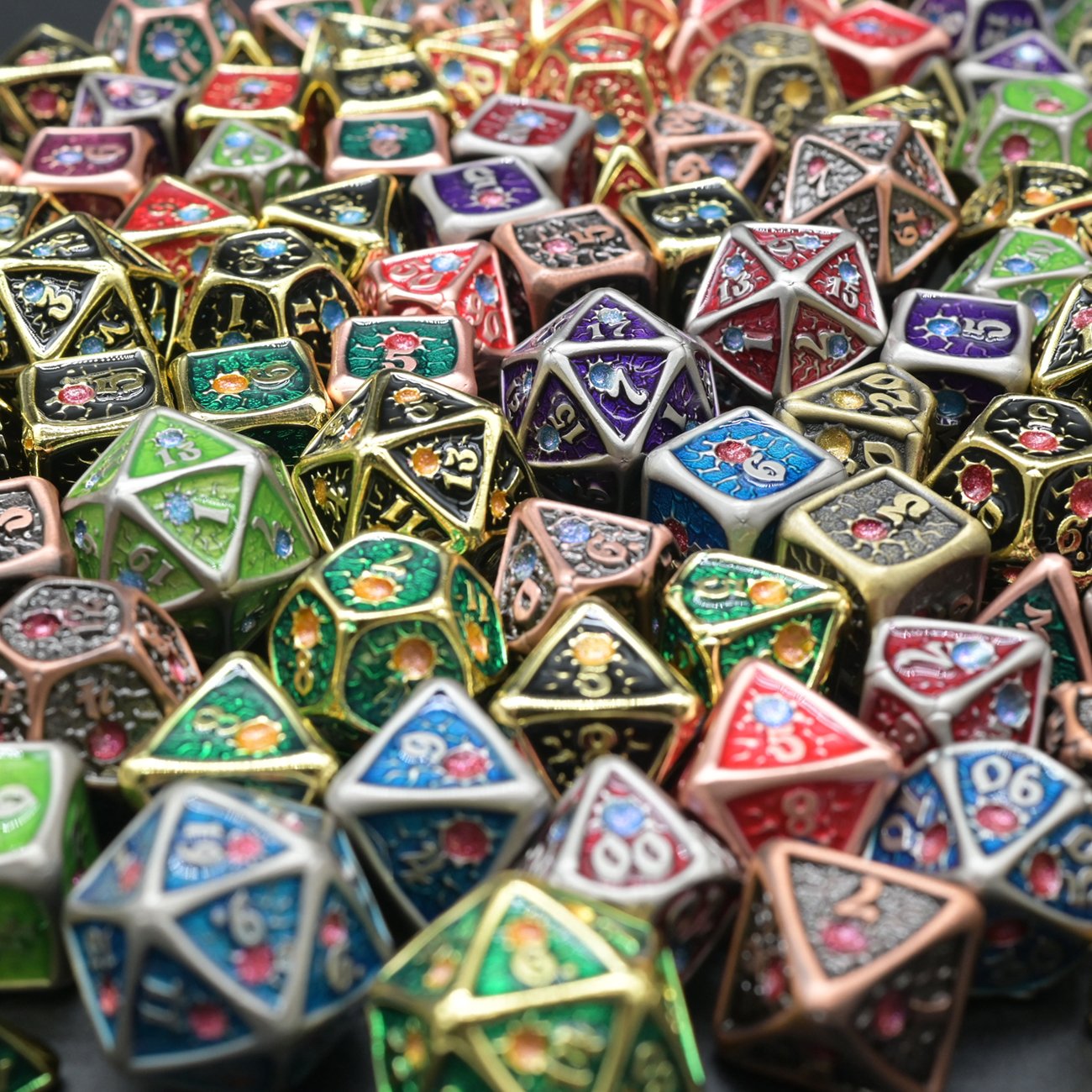 18 Available colors Polyhedral 20mm D20 Spirit Blossom Metal DND Dice Set for Entertainment Game