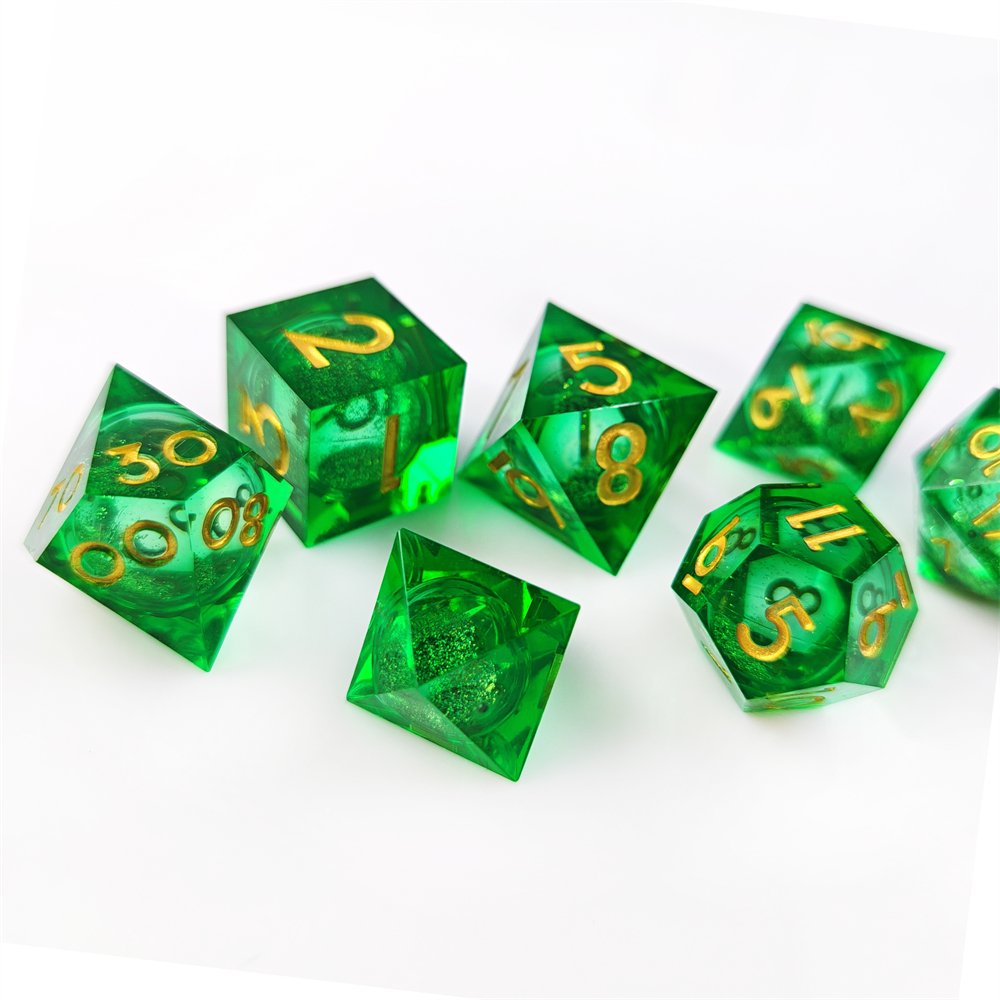 Dungeons & Dragons Role-playing Game Dice 7pcs Polyhedral Blue Liquid Core Sharp Edge Resin Dice Set