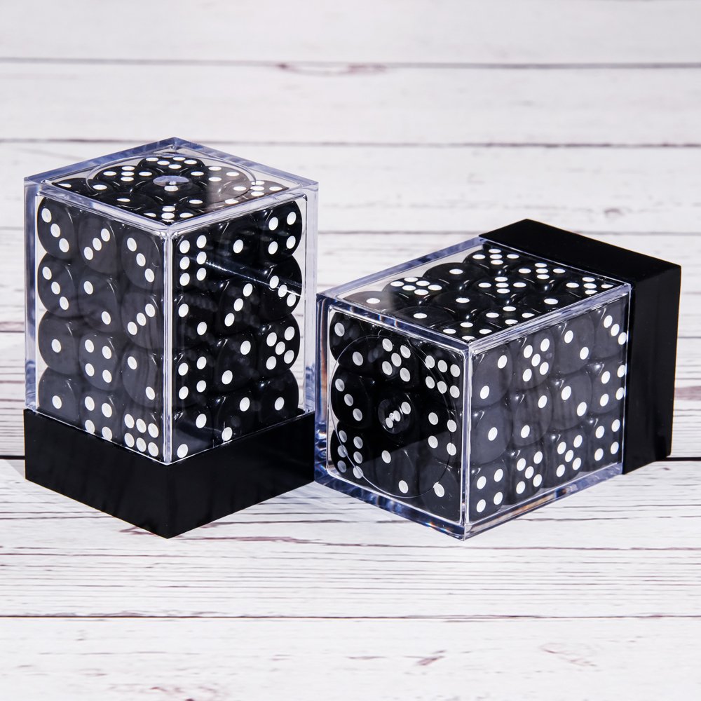 36 pcs Square Opaque Dice Set 12mm Polyhedral pips dice with plastic box for Dungeons and Dragon board game