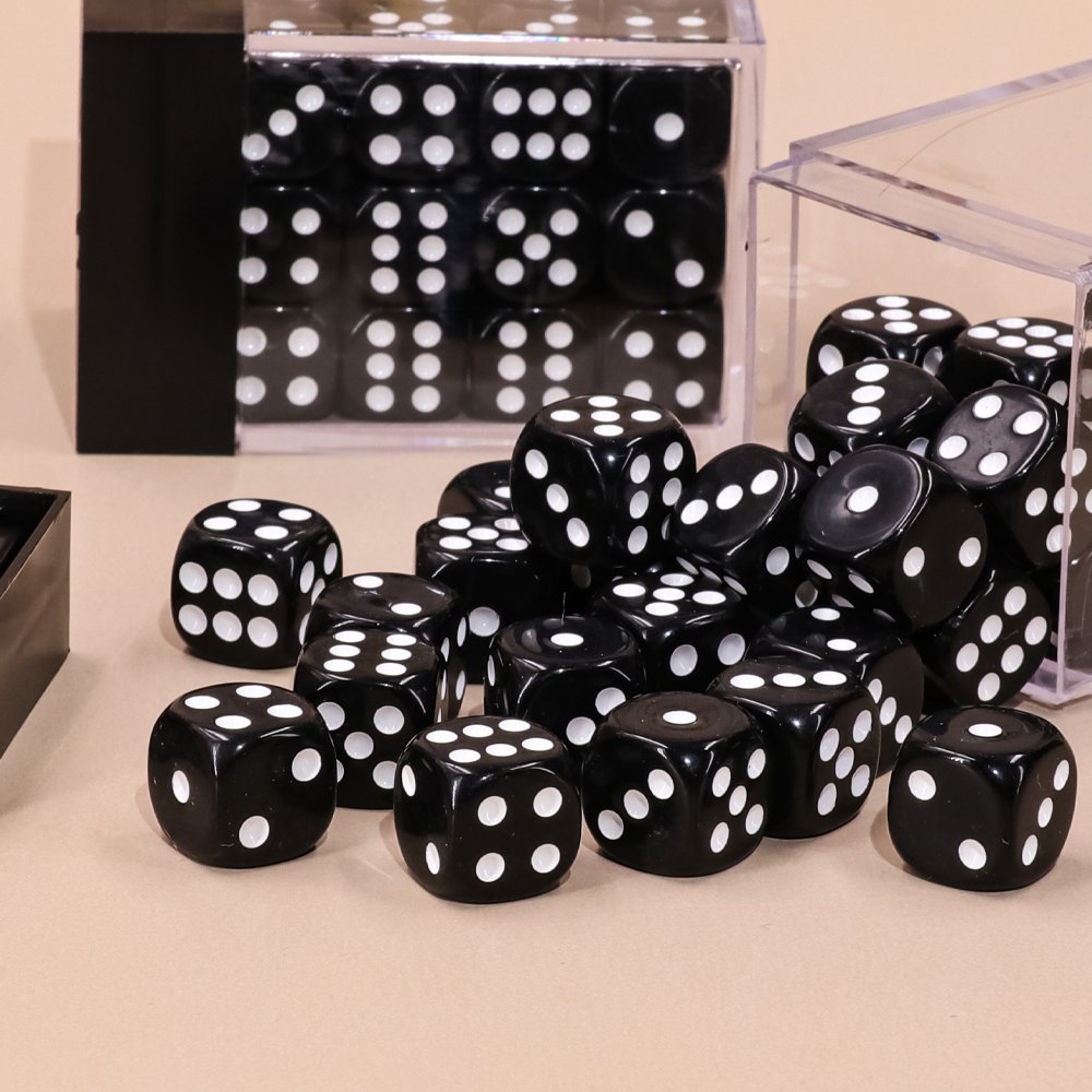 36 pcs Square Opaque Dice Set 12mm Polyhedral pips dice with plastic box for Dungeons and Dragon board game