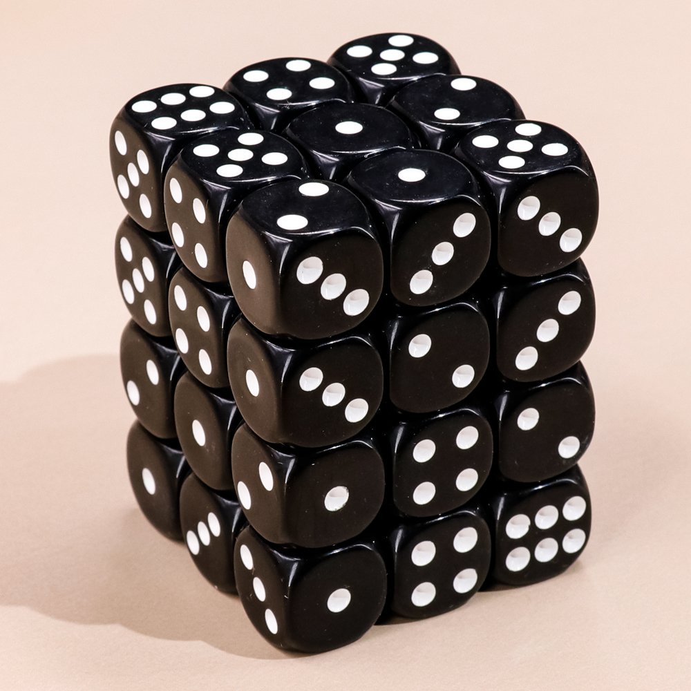 36 pcs Square Opaque Dice Set 12mm Polyhedral pips dice with plastic box for Dungeons and Dragon board game