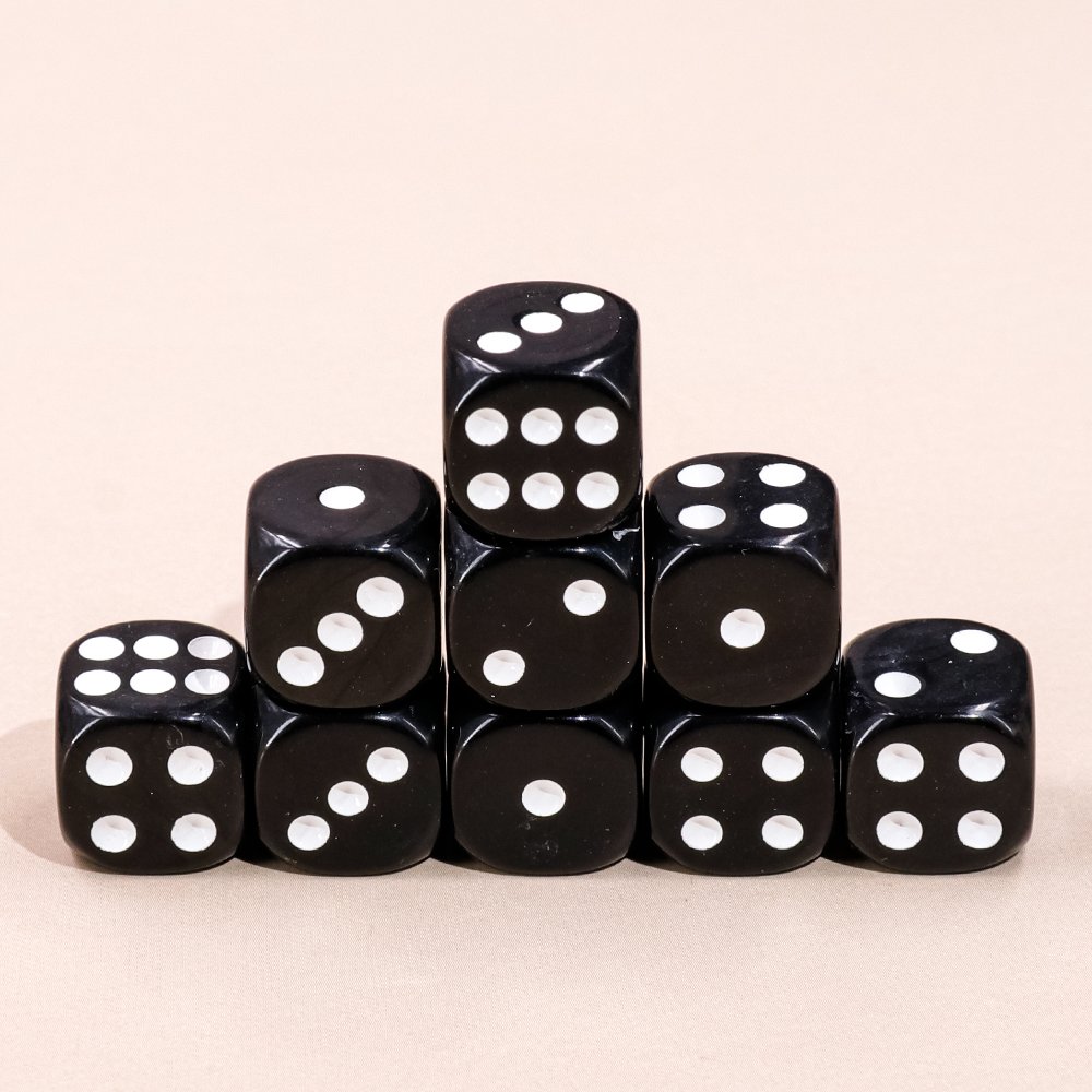 36 pcs Square Opaque Dice Set 12mm Polyhedral pips dice with plastic box for Dungeons and Dragon board game