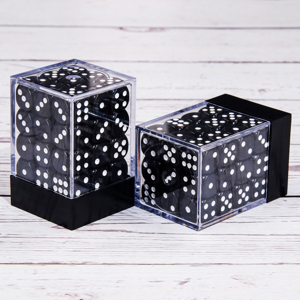36 pcs Square Opaque Dice Set 12mm Polyhedral pips dice with plastic box for Dungeons and Dragon board game