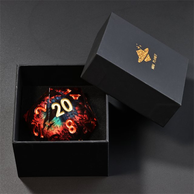 MINI PLANET Custom Dragon Eye D20 Liquid Core Dice 50mm Polyhedral Resin Dice Set DND Dice For TRPG Dragon and Dungeon Game