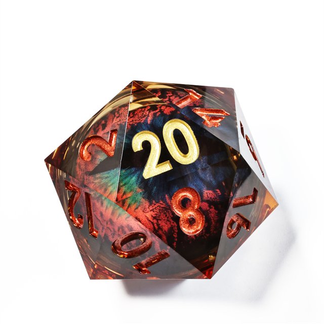 MINI PLANET Custom Dragon Eye D20 Liquid Core Dice 50mm Polyhedral Resin Dice Set DND Dice For TRPG Dragon and Dungeon Game