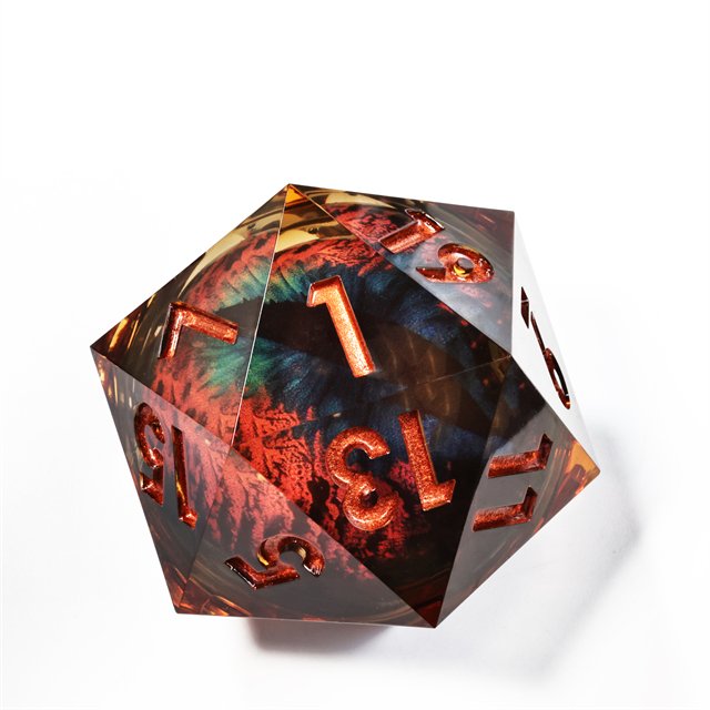 MINI PLANET Custom Dragon Eye D20 Liquid Core Dice 50mm Polyhedral Resin Dice Set DND Dice For TRPG Dragon and Dungeon Game