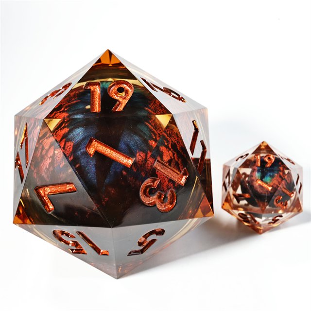 MINI PLANET Custom Dragon Eye D20 Liquid Core Dice 50mm Polyhedral Resin Dice Set DND Dice For TRPG Dragon and Dungeon Game