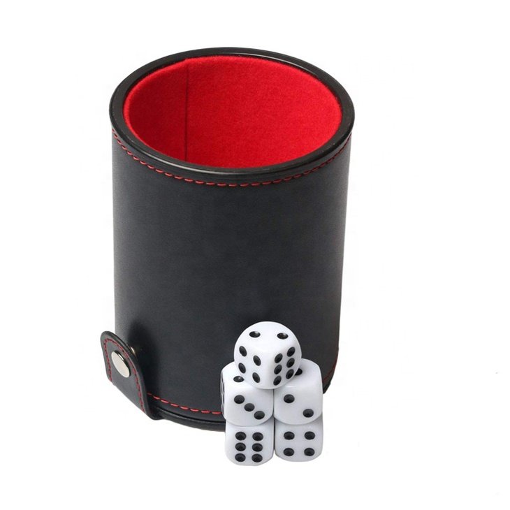 Oem Cheap Promotion Gift Leather Custom Logo Lid Dnd Dice Cup