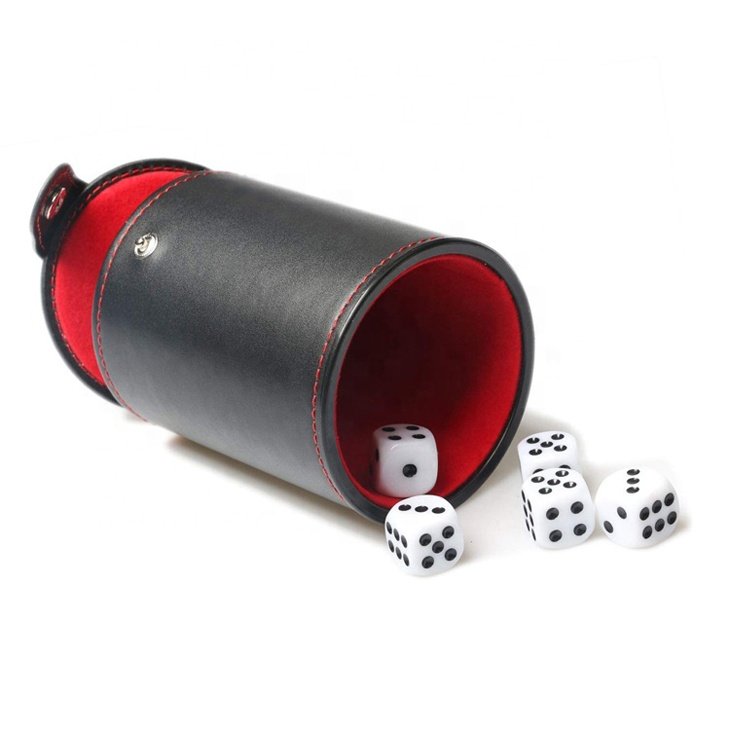 Oem Cheap Promotion Gift Leather Custom Logo Lid Dnd Dice Cup