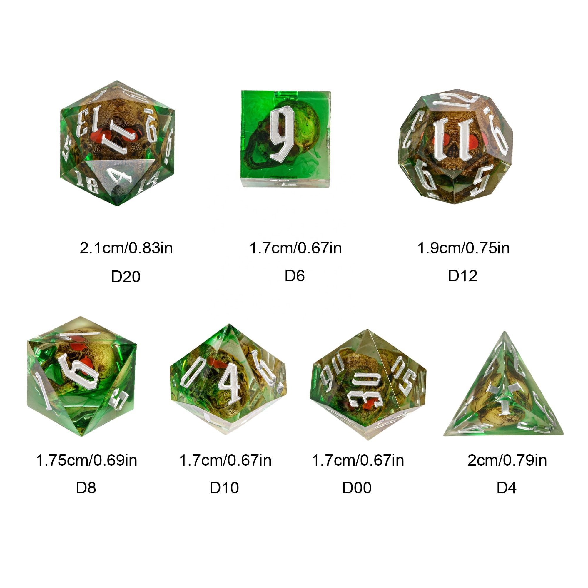Udixi Red Eye Skull Dice custom dice set dungeons and dragons dnd rpg dice resin board games