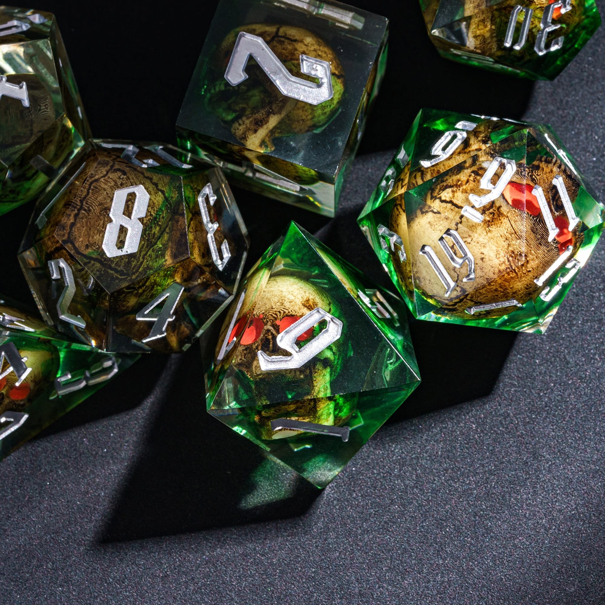 Udixi Red Eye Skull Dice custom dice set dungeons and dragons dnd rpg dice resin board games