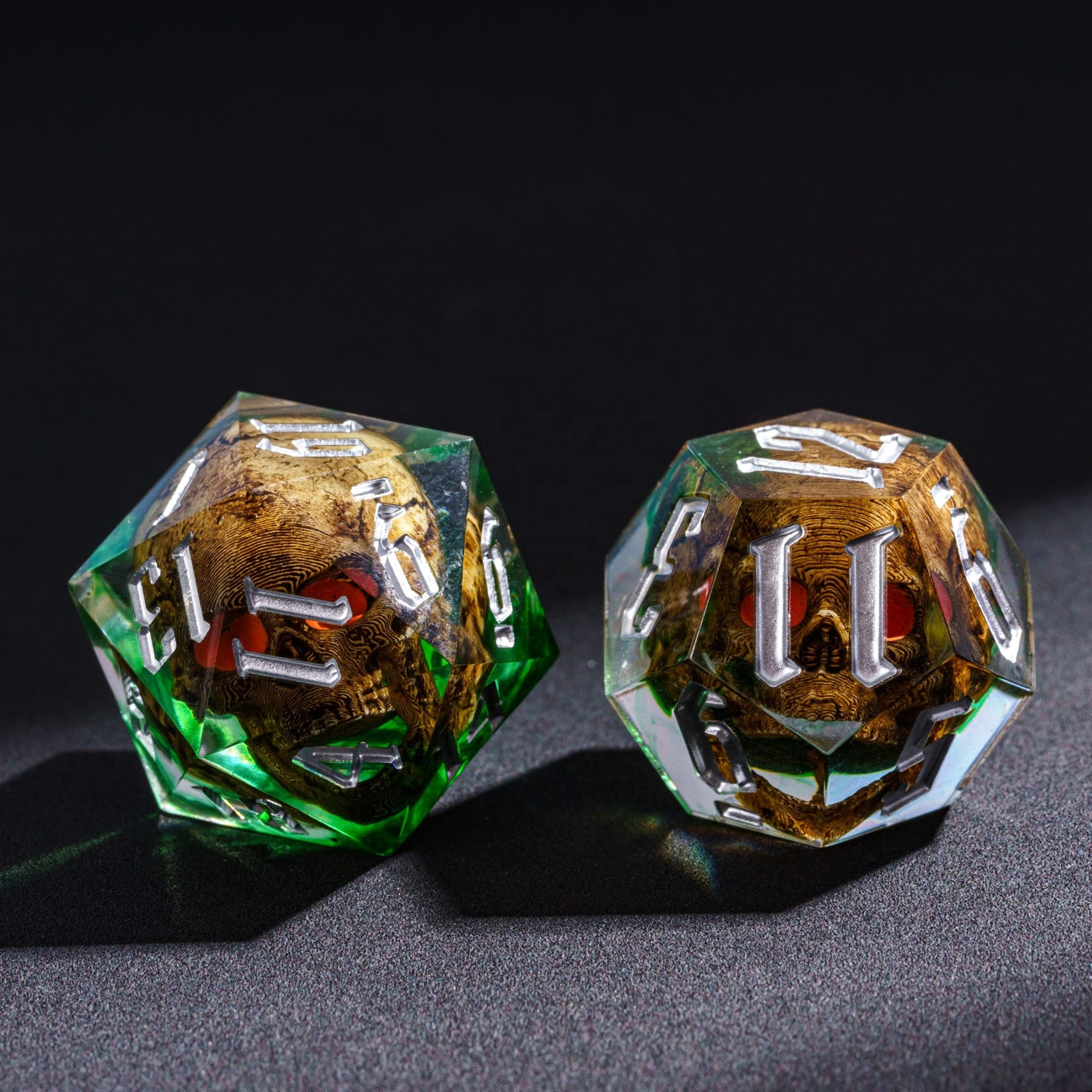Udixi Red Eye Skull Dice custom dice set dungeons and dragons dnd rpg dice resin board games