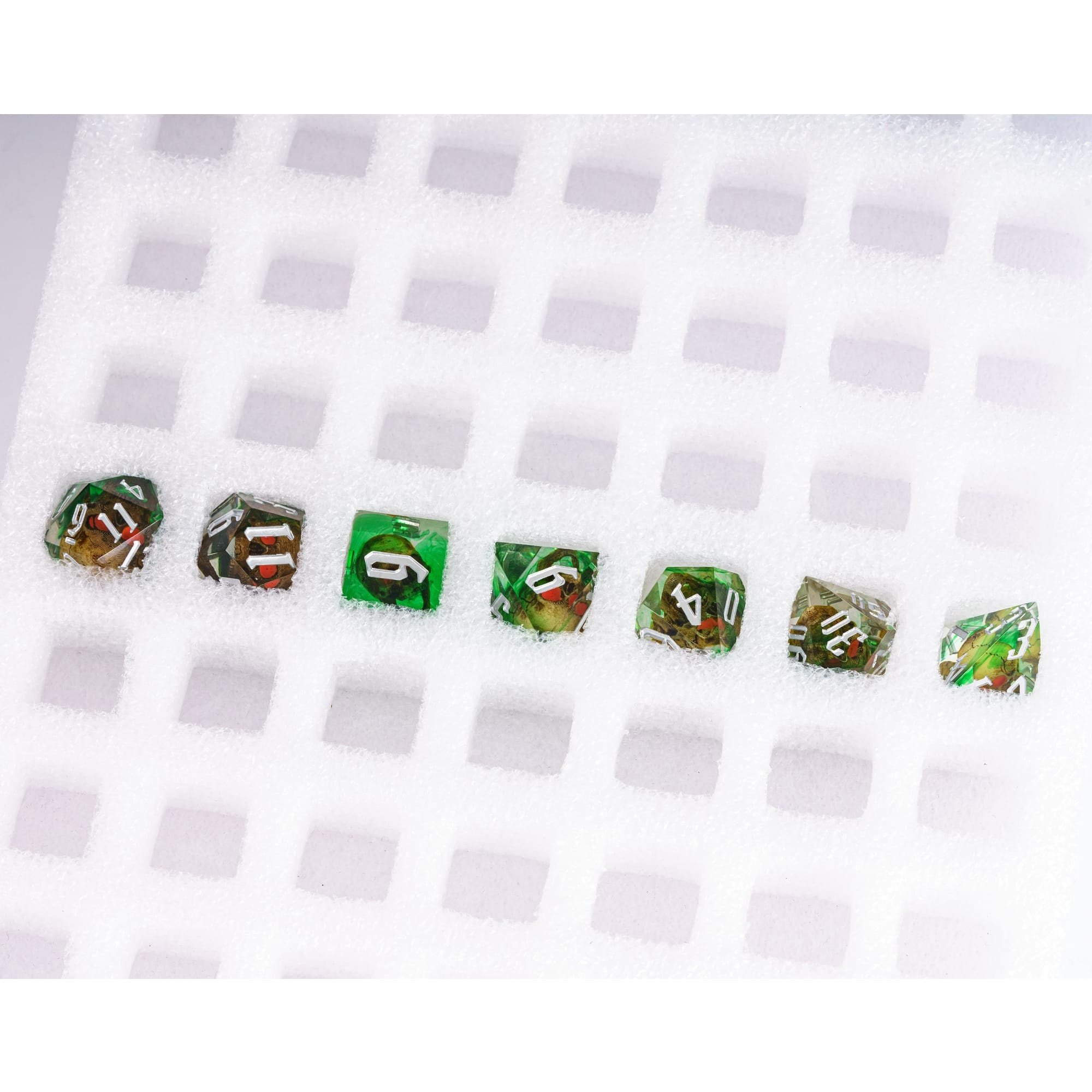 Udixi Red Eye Skull Dice custom dice set dungeons and dragons dnd rpg dice resin board games