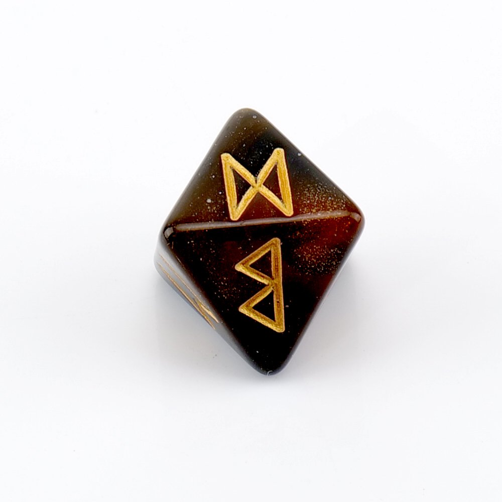 Rune dice D8 Viking Runes of Labradorite Elder Futhark Dice Norse Runic Gemstone Divination Dice for Crystal Gazing