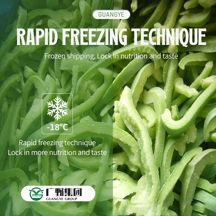 Guangye Haccp certificate Premium Vegetables Iqf Frozen bell pepper Oem Service Whole Stick slice Cut Diced Sliced Cubes Bell Pe