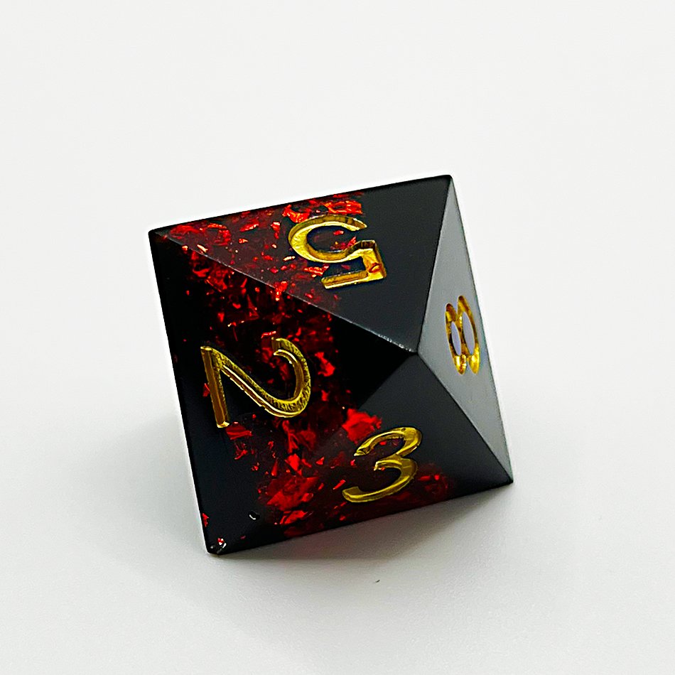 Custom Dnd Dice Set Dungeons And Dragons D&d Rpg Polyhedral Math Board Game Pathfinder Razor Sharp Edge Resin Dice
