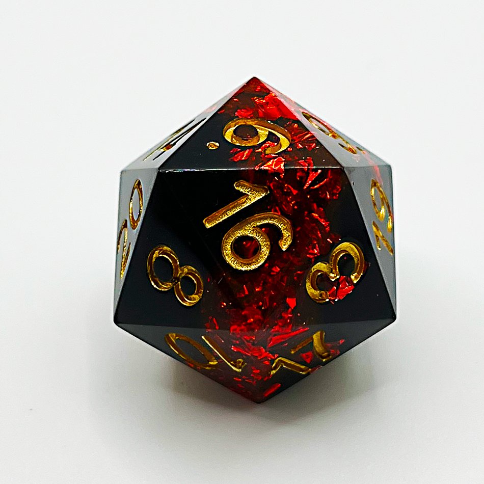 Custom Dnd Dice Set Dungeons And Dragons D&d Rpg Polyhedral Math Board Game Pathfinder Razor Sharp Edge Resin Dice