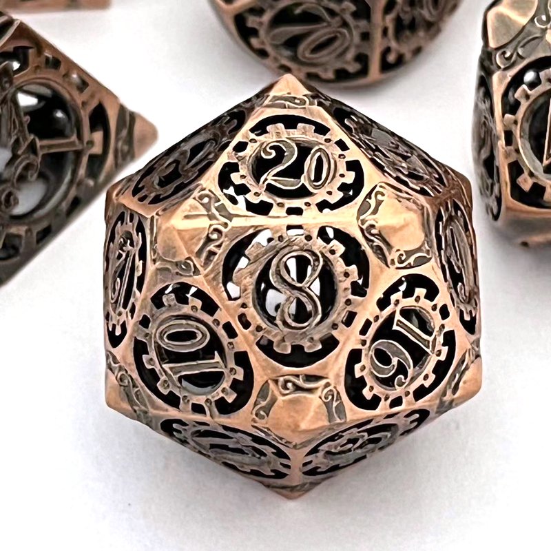 Custom gears, hollow polyhedron dice, DND Dungeons & Dragons mini board game cosplay dice