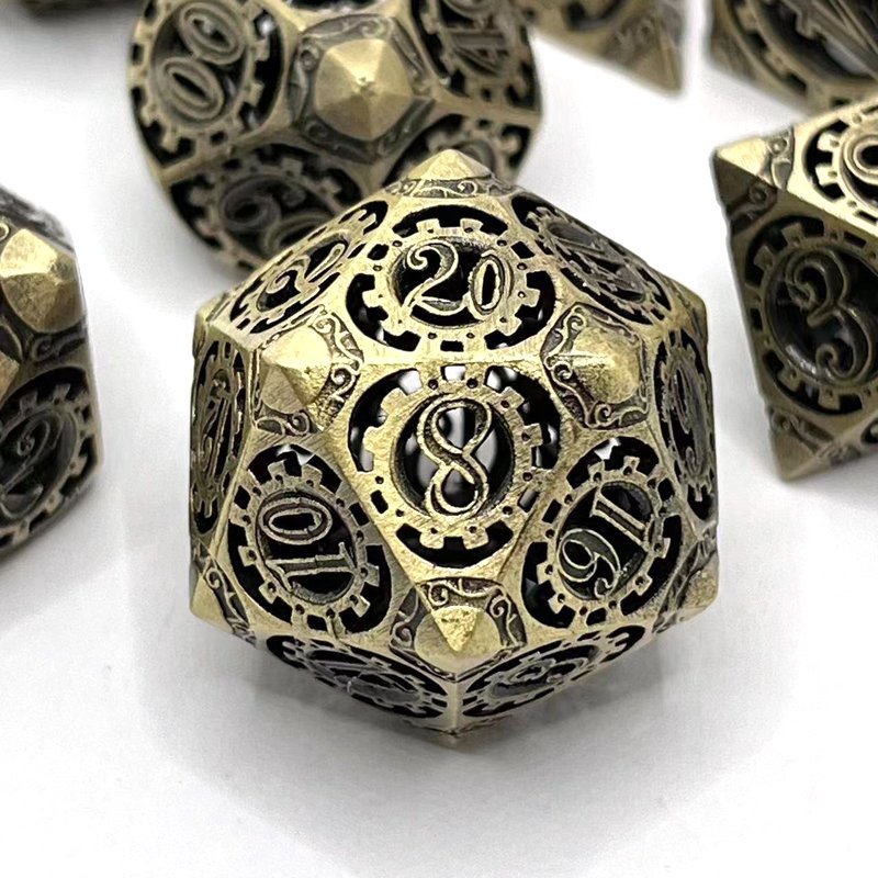 Custom gears, hollow polyhedron dice, DND Dungeons & Dragons mini board game cosplay dice