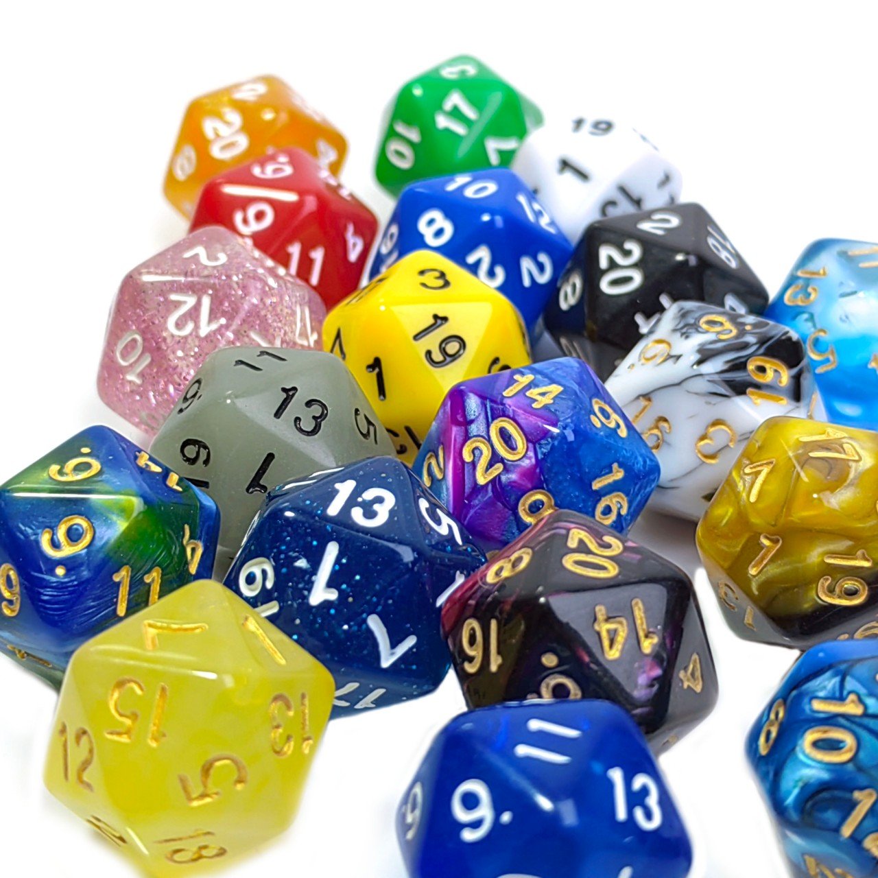 Factory d20 polyhedral dice white number 1 to 20 bulk acrylic custom color for D&D RPG MTG Toy DIY casino board game
