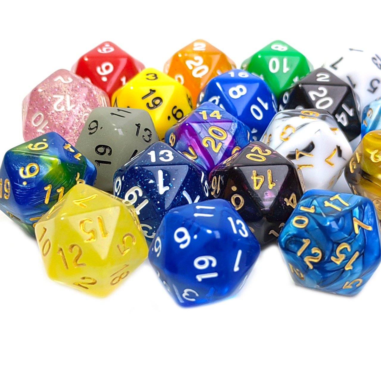 Factory d20 polyhedral dice white number 1 to 20 bulk acrylic custom color for D&D RPG MTG Toy DIY casino board game