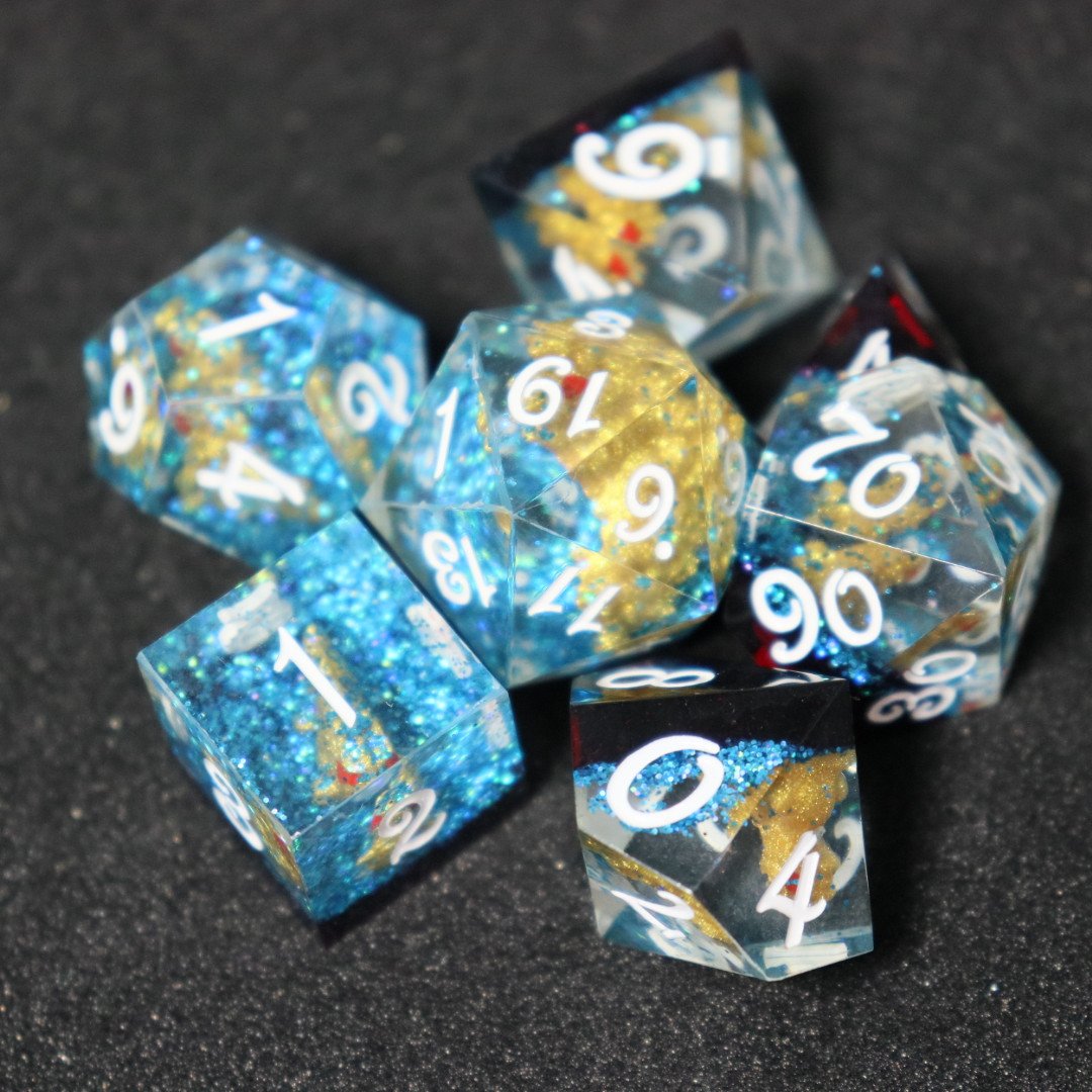 manufacturer wholesale sharp-edged Polyhedral resin Dice within small core for DND or Board Game Party