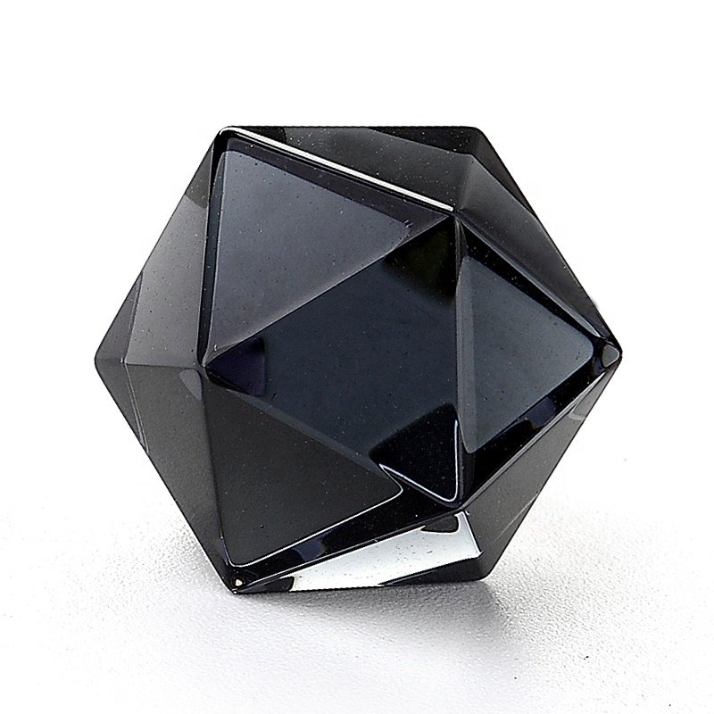 factory wholesale dnd dice grey black glass dice set custom font and logo for dungeons and dragons RPG