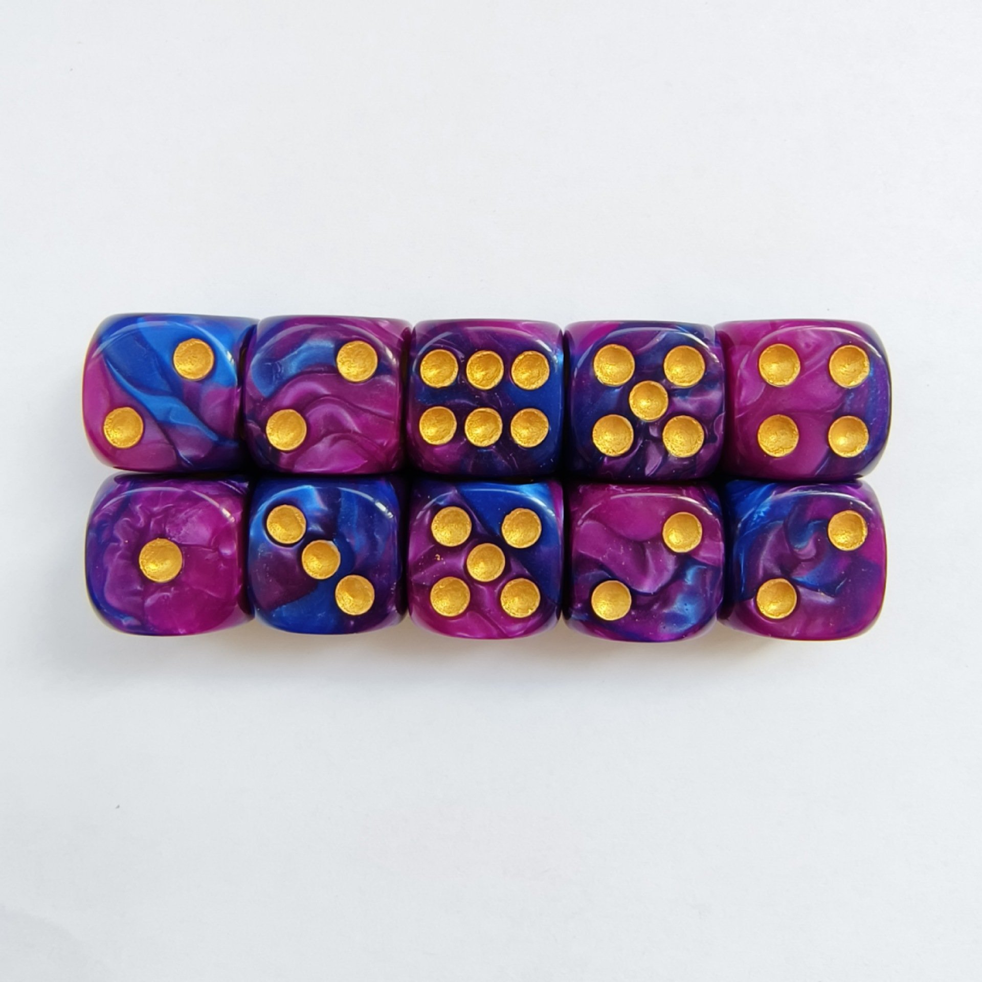 Wholesale Customized Logo Printed and Engraved 6-Sided Acrylic Marbled Dice with Square Corners Blank Dice