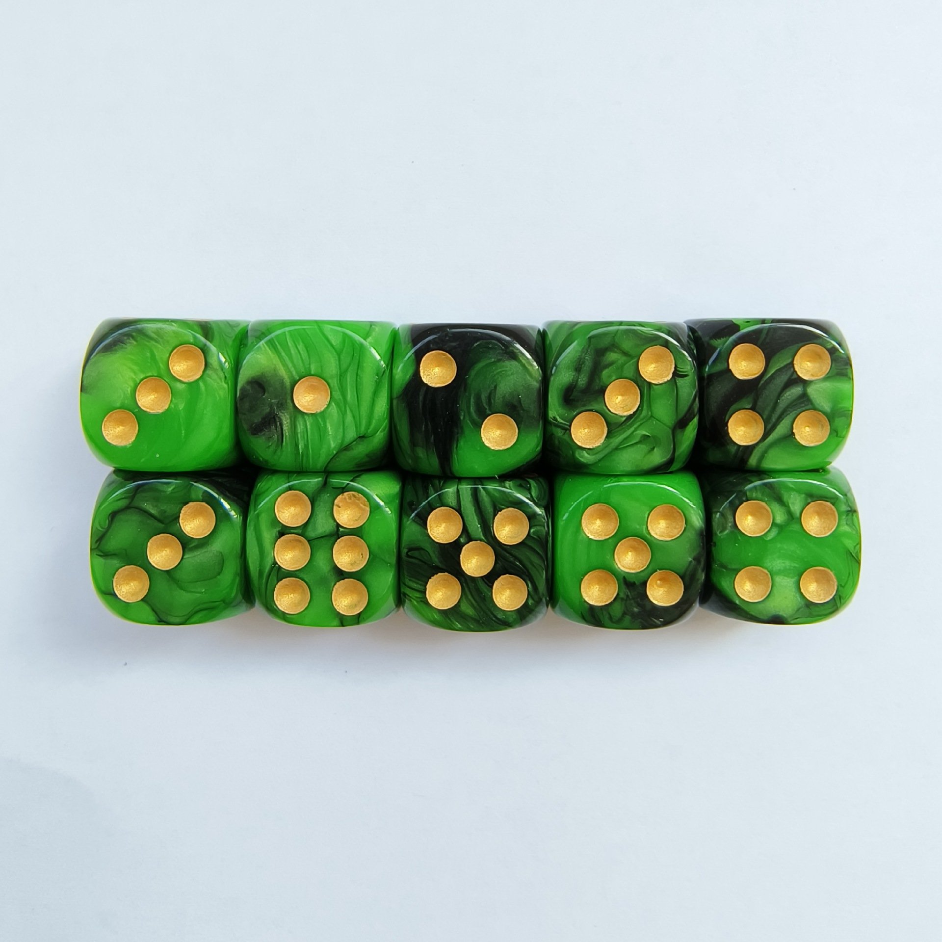 Wholesale Customized Logo Printed and Engraved 6-Sided Acrylic Marbled Dice with Square Corners Blank Dice