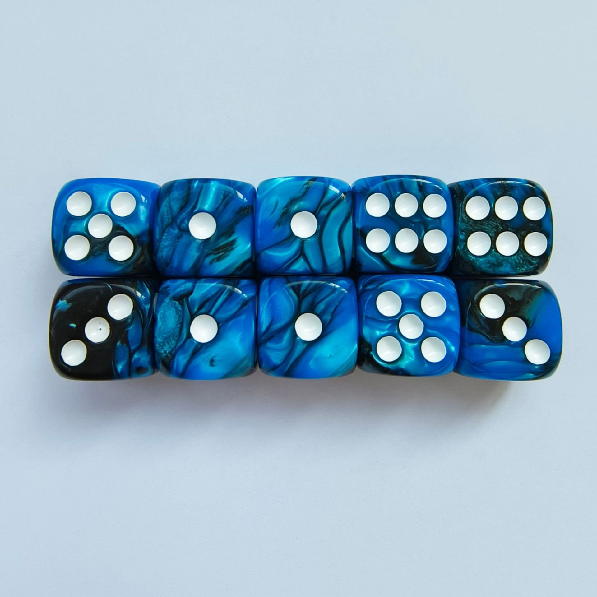 Wholesale Customized Logo Printed and Engraved 6-Sided Acrylic Marbled Dice with Square Corners Blank Dice