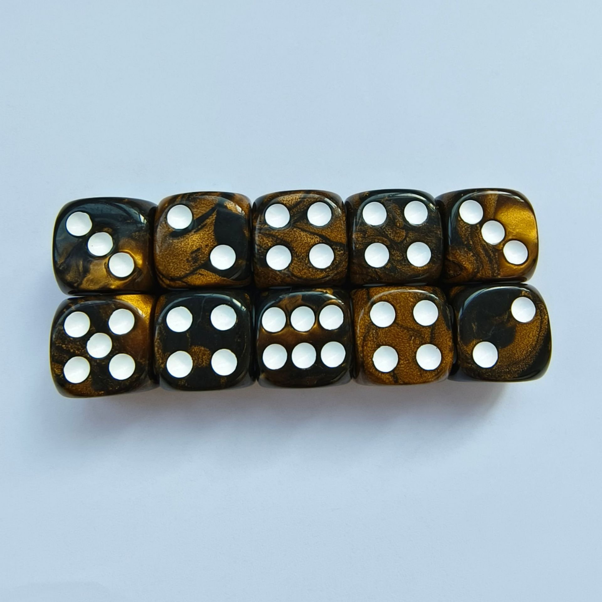Wholesale Customized Logo Printed and Engraved 6-Sided Acrylic Marbled Dice with Square Corners Blank Dice