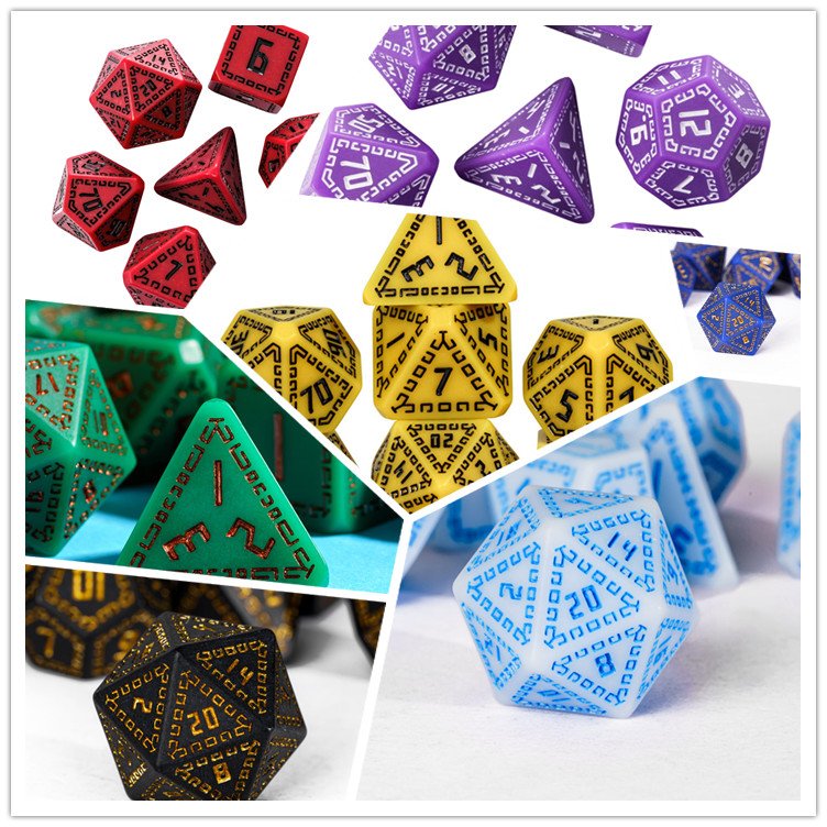 Udixi Resin Circular Pattern Dice Corner Cut dnd game dungeons and dragons resin RPG dice