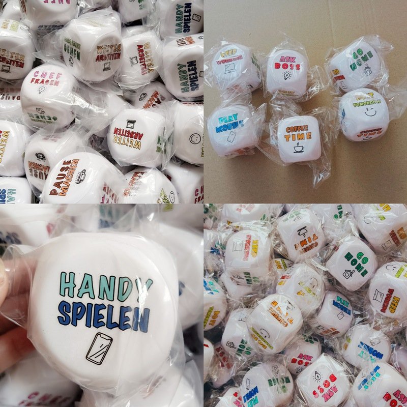 Manufactory Custom Printed Branded Logo Multi-Color High Density Soft EVA Foam Dice for Kids