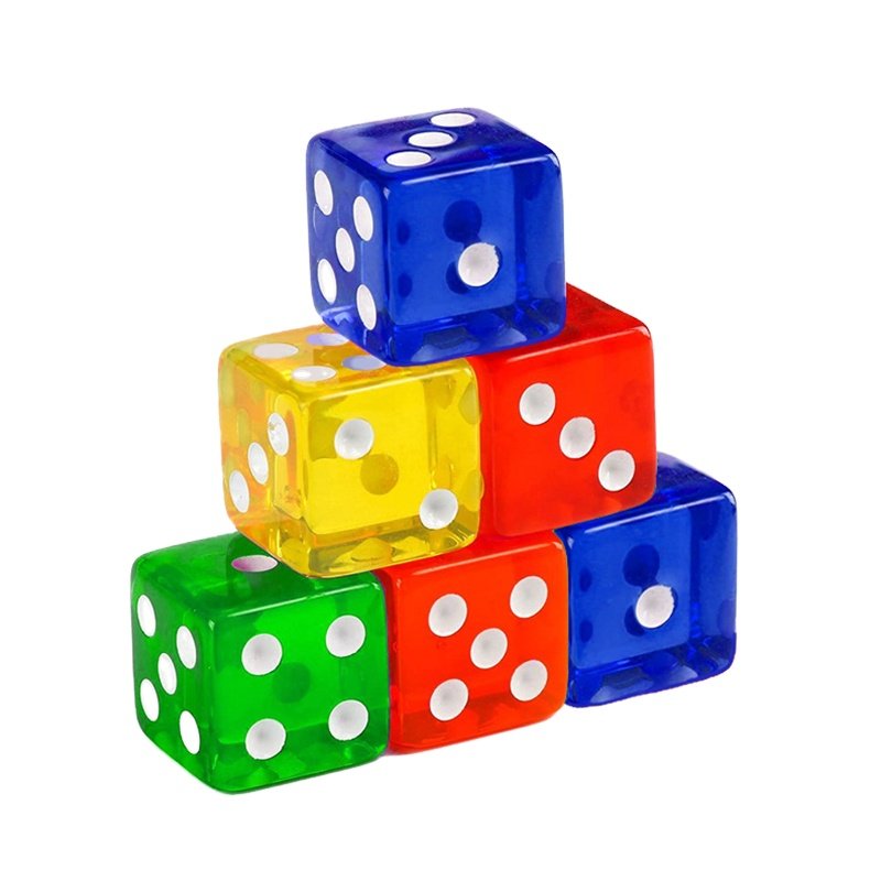Custom 16mm Dice Resin Transparent Right Angle D6 MulticolorLaser Engraving Dice game